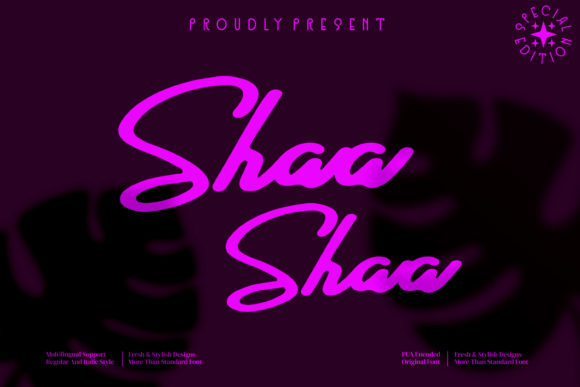 Shaa Shaa: A Warm, Polished Script Font for Small Business Branding